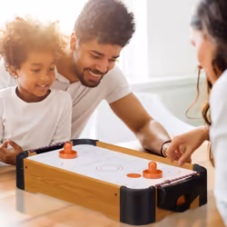 Relaxdays - Hockey de table Air Hockey de table Mini Hockey emporter accessoires lxP: 56 x 31 cm, brun