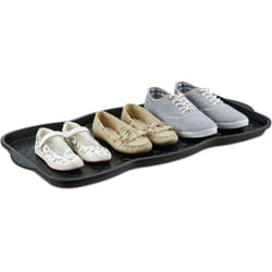 Relaxdays - Plateau égouttoir pour 6 bottes et chaussures bac noir en plastique égouttoir HxlxP: 3 x 75 x 38 cm, noir
