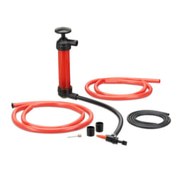Relaxdays - Pompe à Siphon de Transvasement ou à Gonfler huile essence diesel matelas vélo, rouge