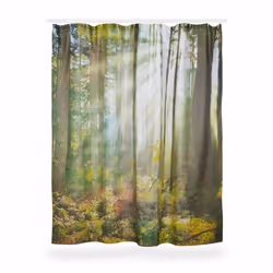 Rideau de douche 180 x 180 cm salle de bain motifs nature bois arbre anti-moisissures, vert - Relaxdays