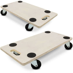 Relaxdays - Planche de transport à roulettes, en lot 2, pratique, charge maximale : 200 kg, hlp : 11 x 58 x 30 cm, nature