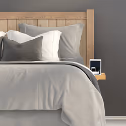 Plateau de Lit, Bambou, Tablette, Table de nuit, Organiseur, Porte-gobelet d : 9 cm, Peu encombrant, nature - Relaxdays