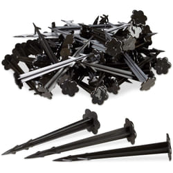 Relaxdays - Piquets de fixation sol en plastique, clous, lot de 100, sardines, jardin, tente, fixation terre 11,5 cm, noir