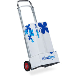 Relaxdays - Diable charge jusqu'à 200 kg, Chariot professionnel universel, transport charges lourdes, en métal, argenté