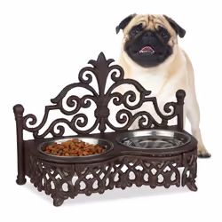 Relaxdays 4052025229641, Chien, Acier inoxydable, Marron, Acier inoxydable, Ensemble gamelles pour animaux de compagnie, Mono ...