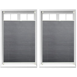 Relaxdays - Store vénitien sans perçage, lot de 2, volet fenêtre, laisse passer la lumière, l x h : env. 100x130 cm, gris