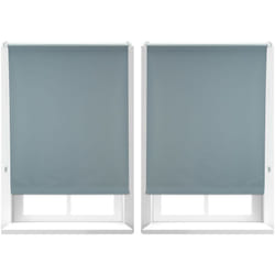 Relaxdays - Store enrouleur occultant, lot de 2, sans perçage, protège de la chaleur, portes, fenêtres, 90x160 cm, tissu 86 cm, gris