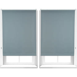 Relaxdays - Store enrouleur occultant, lot de 2, sans perçage, protège de la chaleur, portes, fenêtres, 80x160 cm, tissu 76 cm, gris