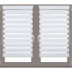Store enrouleur, lot de 2, double face, sans perçage fenêtre porte balcon en tissu, 70 x 150 cm, blanc
