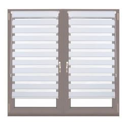 Store enrouleur lot de 2 double face sans perçage fenêtre porte balcon en tissu 60 x 150 cm blanc