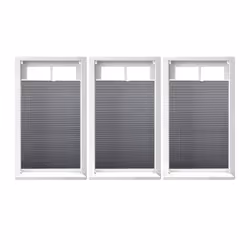 Store vénitien sans perçage lot de 3 volet fenêtre laisse passer la lumière L x H : env. 80x130 cm gris
