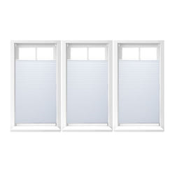 Store vénitien sans perçage lot de 3 volet fenêtre laisse passer la lumière L x H : env. 90 x 210 cm blanc