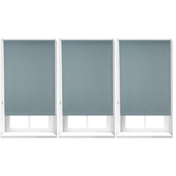 Relaxdays - Store enrouleur occultant, lot de 3, sans perçage, protège de la chaleur, portes, fenêtres, 70x160 cm, tissu 66 cm, gris