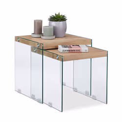 Relaxdays 10023134, Table basse, Forme rectangulaire, 4 pieds, Extensible, Bois