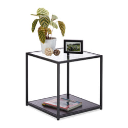 Relaxdays 10023142 Table à café, latérale et de salon Table basse Forme carrée 4 pieds