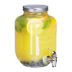 Relaxdays 10023429 Carré Verre, Fer, Plastique, Acier inoxydable Argent, Transparent