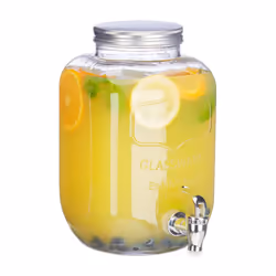 Relaxdays 4052025234300, 5 L, Transparent, Verre, Plastique, Acier inoxydable, 150 mm, 160 mm, 280 mm