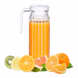 Relaxdays Carafe avec couvercle cruche 1 litre pichet en verre jus thé glacé avec anse filtre transparent