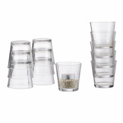Relaxdays - Verres à bougies chauffe-plat lot de 12, bougeoirs, photophores, idée cadeau, verrines, 7,5 cm ø, transparent
