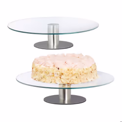 2x plats à tartes tournants plateau présentation verre gâteau mariage décoration cuisine Ø 30 cm transparent