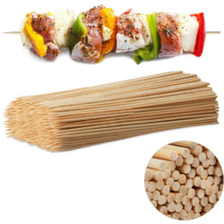 Piques bois, lot de 500 brochettes barbecue, bambou, bricolage, 30 cm de long, 4 mm de large, pratique, nature - Relaxdays