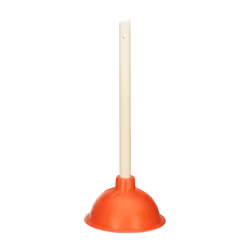 Relaxdays 10023908, Plongeur des toilettes, Orange, Bois, Bois, Caoutchouc, 14,7 cm