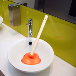 Relaxdays - Déboucheur à ventouse, cloche aspirante caoutchouc, tige bois amovible, toilette, douche, 30 cm, rouge/nature