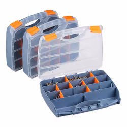 Relaxdays 4052025239145, Boîte à outils, Plastique, Gris, Transparent, 320 mm, 240 mm, 60 mm