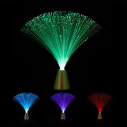 Relaxdays - Lumière à fibre optique, couleur changeante, led style rétro, lampe d'ambiance, faisceaux, 33, cm, multicolore