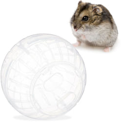 Relaxdays - Boule hamster, jouet pour rongeurs, accessoire, souris, apport en air optimal, plastique, 14 cm, transparent