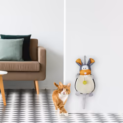 Relaxdays - Tapis griffoir chat, Tapis avec jouet Balle avec grelot pour le mur , en sisal h x l x p 55 x 22 x 10 coloré