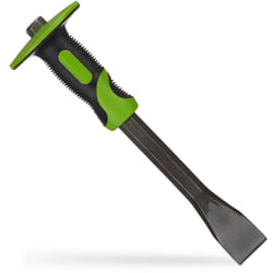 Relaxdays - Burin plat avec protection, ciseau précis, 35 mm, acier & caoutchouc, longueur 29 cm, vert-noir