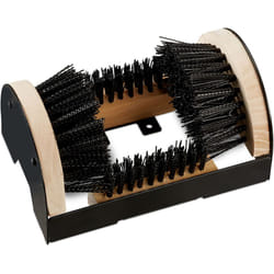 Relaxdays - Brosse à chaussure, tout autour, gratte-bottes, pour l'extérieur, poils robustes, fixation au sol, noir/nature