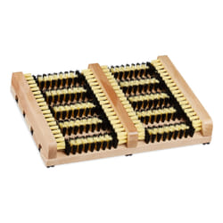 Relaxdays 10024081 brosse à chaussures Noir, Bois, Jaune
