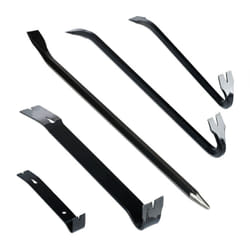 Relaxdays - Pied-de-biche lot de 5 pièces, levier hexagonal, grand arrache-clou, en acier, noir
