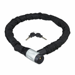 Relaxdays - Antivol vélo, Cadenas, Chaine anti-vol, moto, 100 cm long, moto, 2 clés, noir