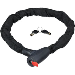 Relaxdays - Antivol vélo, Cadenas, Chaine anti-vol, moto, 100 cm long, moto, 2 clés, noir