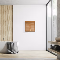 Relaxdays  Placard mural salle de bains, Armoire murale, bambou, étagères, 2 portes, H x L x P 56,5 x 56 x 21cm, nature