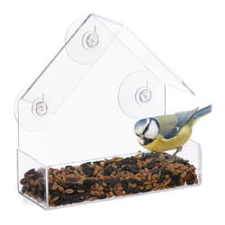 Relaxdays 10024325 mangeoire pour oiseau Transparent Acrylique, Polyvinyl chloride (PVC) Support