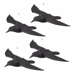 Corbeau de jardin anti-pigeon lot de 4 décoration épouvantail oiseaux pigeon alarmistes jardin figure noir