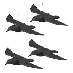Corbeau de jardin anti-pigeon lot de 4 décoration épouvantail oiseaux pigeon alarmistes jardin figure noir