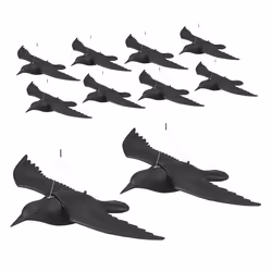 Corbeau de jardin anti-pigeon lot de 10 décoration épouvantail oiseaux pigeon alarmistes jardin figure noir
