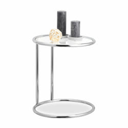 Relaxdays - Table d'appoint verre, cadre chromé, Table de chevet ronde, Table de café, bistrot, h x d 53 x 45 cm, argenté