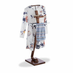 Valet de chambre, chevalet noyer, portant vêtements, valet de nuit, porte-vêtements 112 x 46,5 x 33 cm, brun - Relaxdays