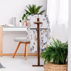 Valet de chambre, chevalet noyer, portant vêtements, valet de nuit, porte-vêtements 112 x 46,5 x 33 cm, brun - Relaxdays