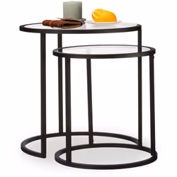Avec cet ensemble composé de deux tables modernes en verre, vous pouvez donner à votre salon un aspect moderne. Les tables ro ...