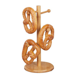 Relaxdays - porte tasses en bambou, 6 branches, hauteur 35 cm, aussi support saucisson ou bretzel, arbre à tasse, naturel