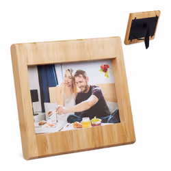 Relaxdays 10024616, Bambou, Carton, Verre, Bambou, Cadre pour une seule photo, Table, 10,3 x 15,4 cm, Rectangulaire