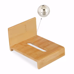 Relaxdays Support pour cartes de visite avec boule, 1 compartiment, Accessoire de bureau, Rangement bambou, naturel - Vue supplémentaire 6
