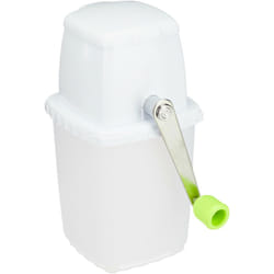 Relaxdays Appareil glace pilée, broyeur manuel, manivelle, accessoire de bar, sans électricité, ice crusher, blanc-vert